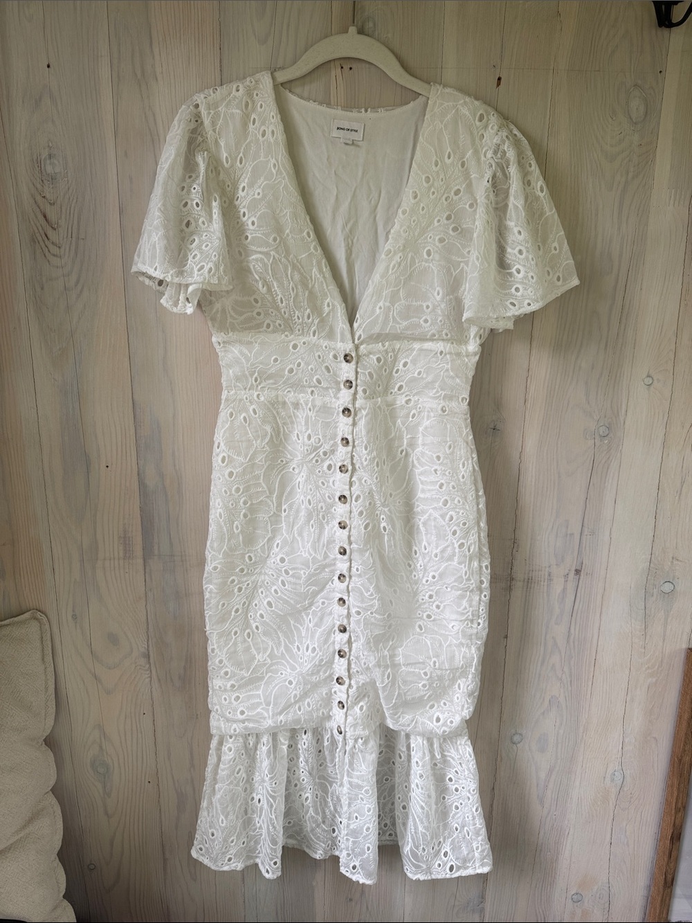 Song Of Style White Eyelet Dress Size S
